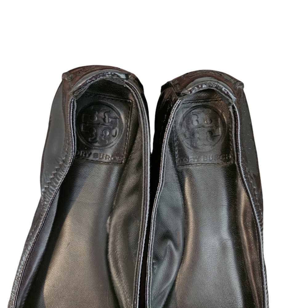 Tory Burch Black Patent Leather Eddie Ballet Flats EUC - Picture 6 of 8